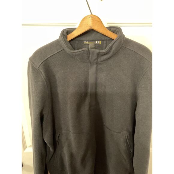 NWT Under Armour Loose Fit Cold Gear Men's Charcoal 1/4 Zip Pullover, L - Picture 3 of 8